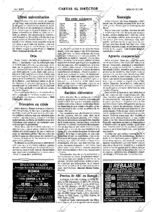 ABC MADRID 10-01-1998 página 14