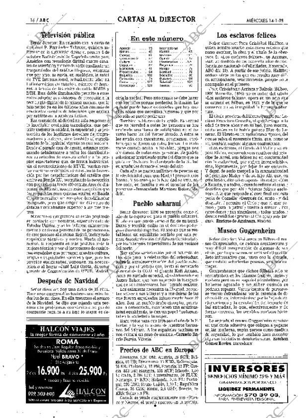 ABC MADRID 14-01-1998 página 16