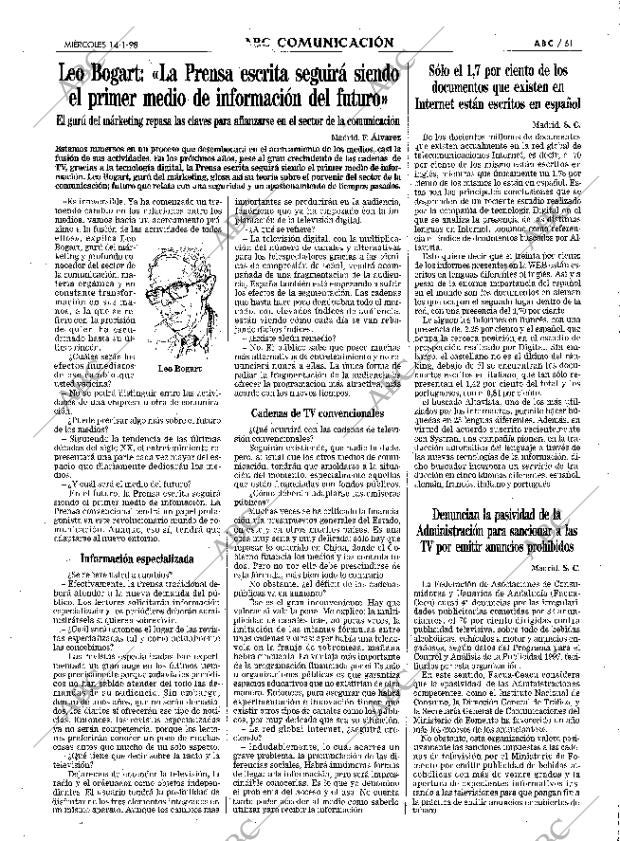 ABC MADRID 14-01-1998 página 61