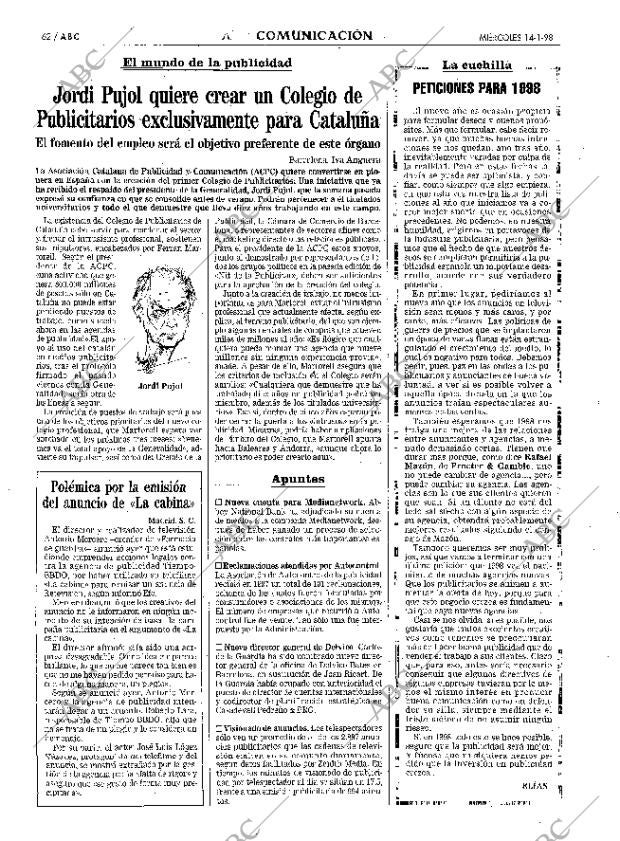 ABC MADRID 14-01-1998 página 62