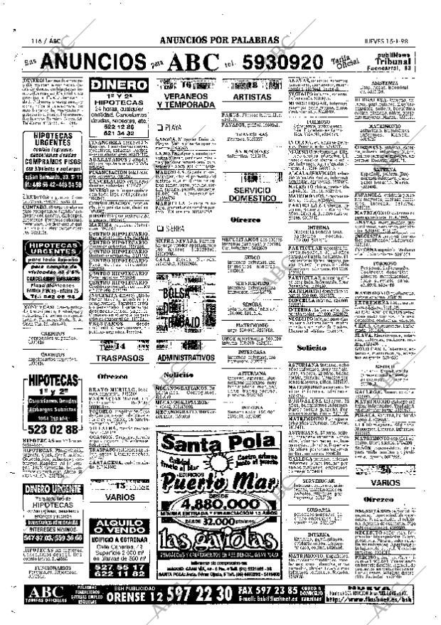 ABC MADRID 15-01-1998 página 116