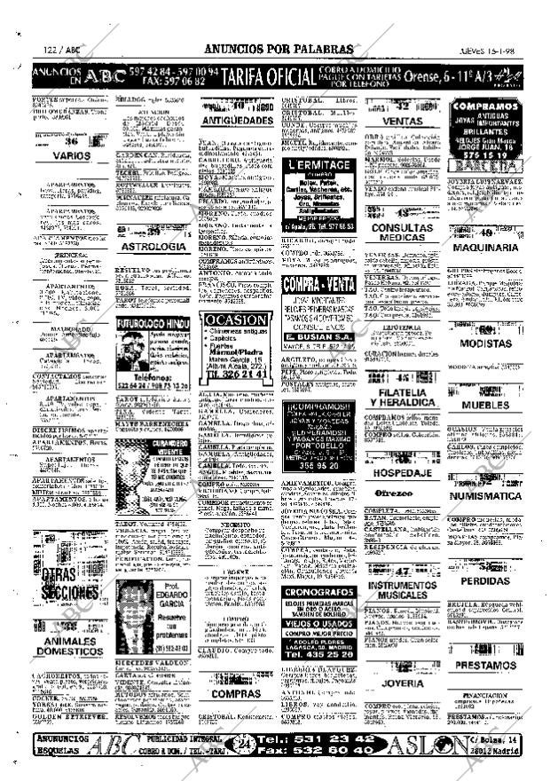 ABC MADRID 15-01-1998 página 122