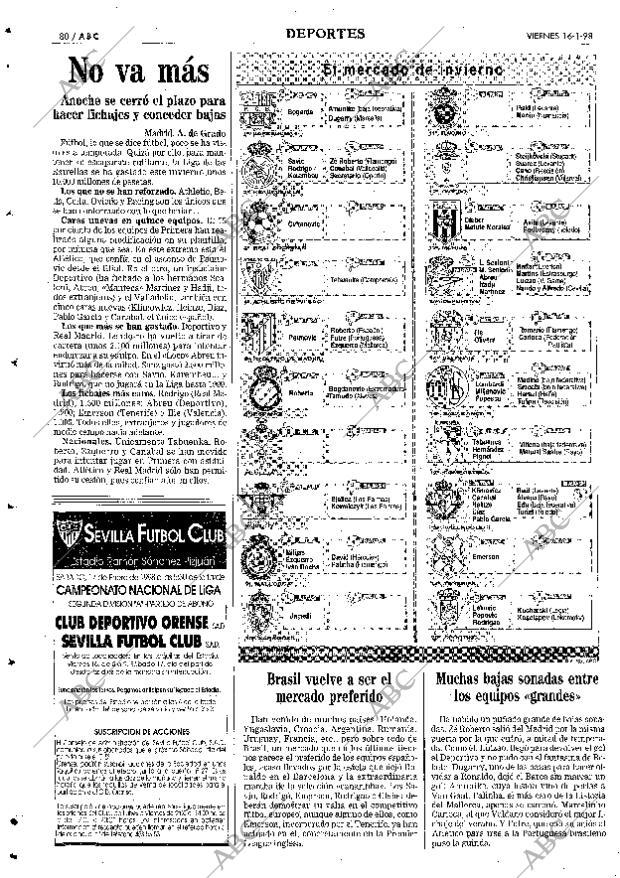 ABC SEVILLA 16-01-1998 página 80