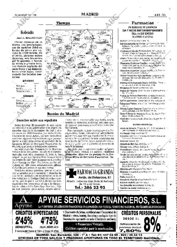 ABC MADRID 18-01-1998 página 83