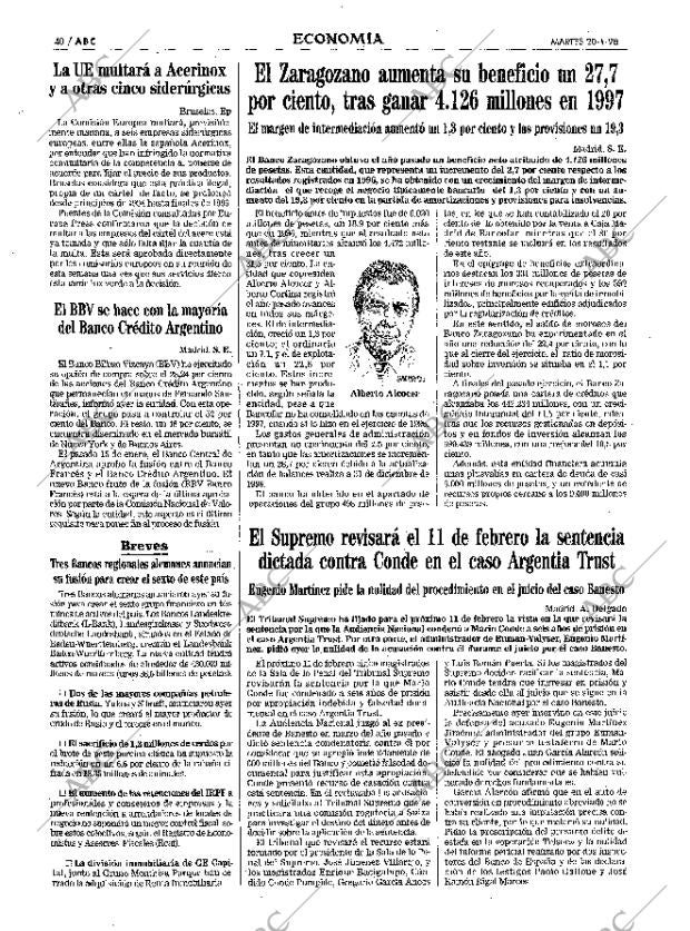 ABC MADRID 20-01-1998 página 40