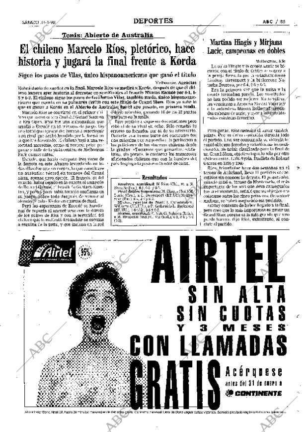ABC MADRID 31-01-1998 página 85