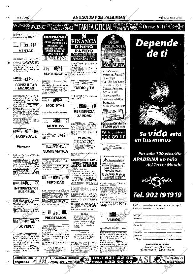 ABC MADRID 04-02-1998 página 118