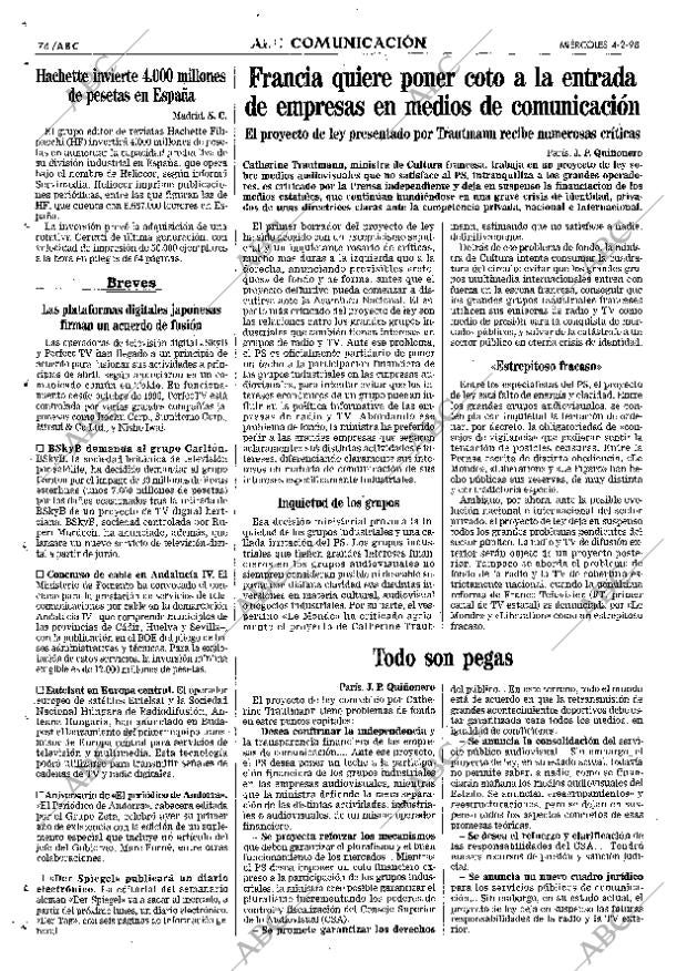 ABC MADRID 04-02-1998 página 74