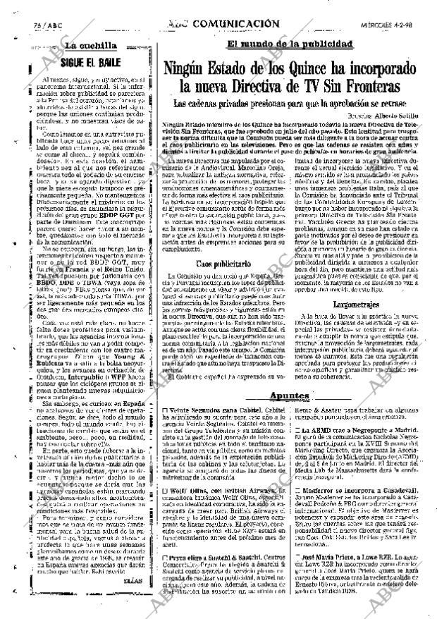ABC MADRID 04-02-1998 página 76
