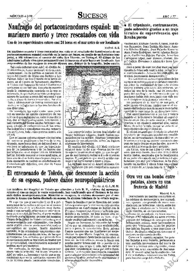 ABC MADRID 04-02-1998 página 77