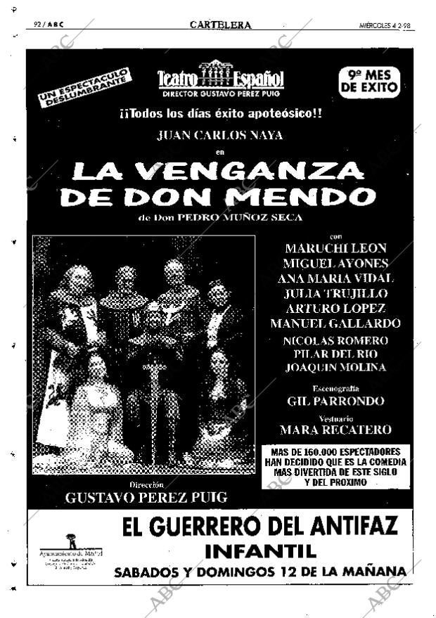 ABC MADRID 04-02-1998 página 92