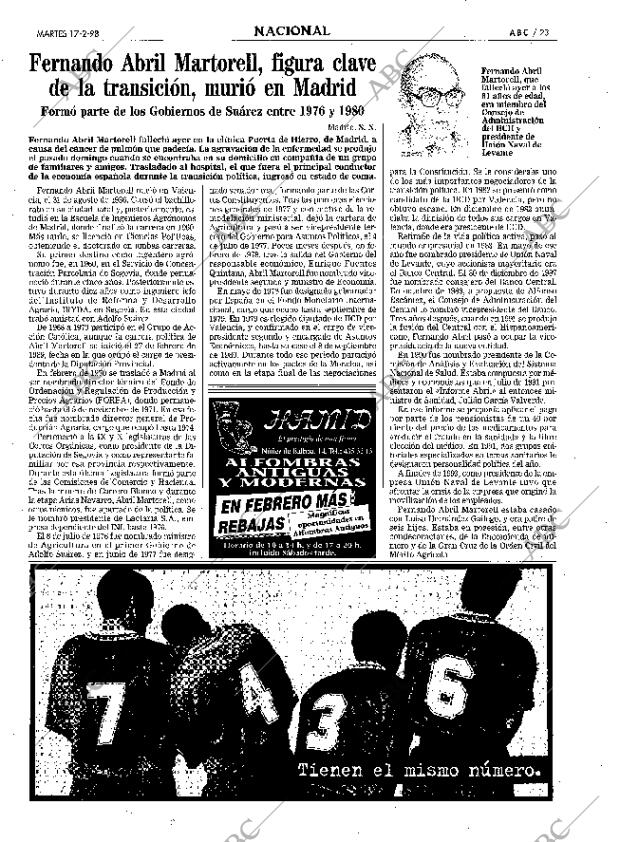 ABC MADRID 17-02-1998 página 23