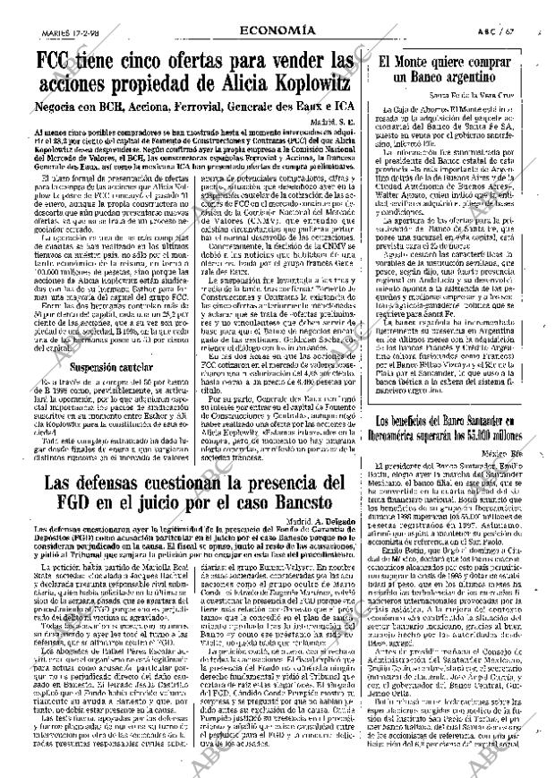 ABC SEVILLA 17-02-1998 página 67