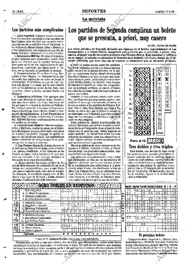 ABC SEVILLA 17-02-1998 página 82