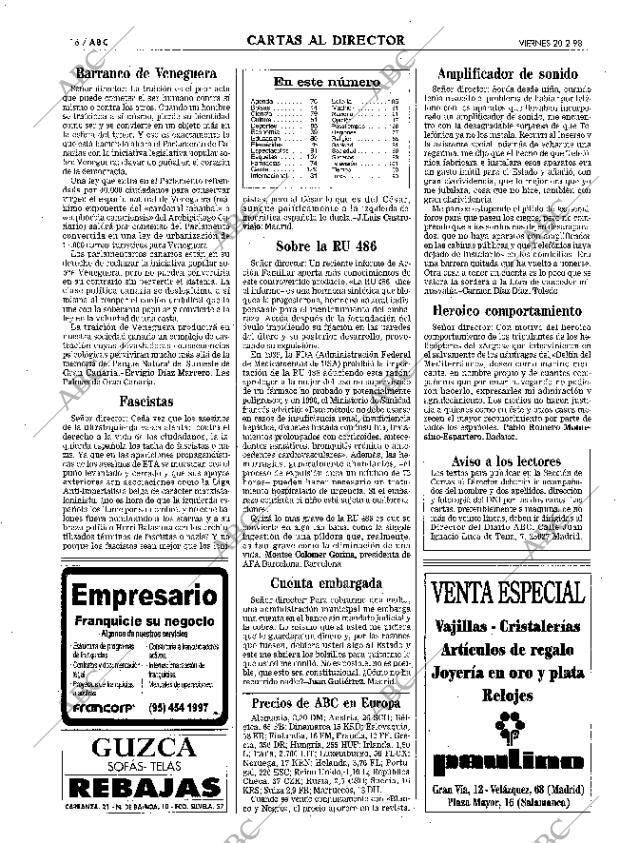 ABC MADRID 20-02-1998 página 16
