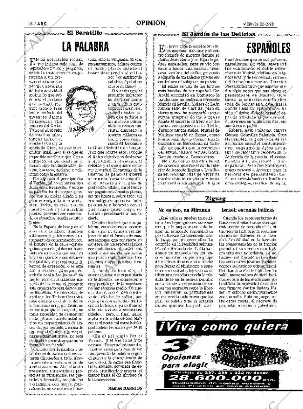 ABC MADRID 20-02-1998 página 18