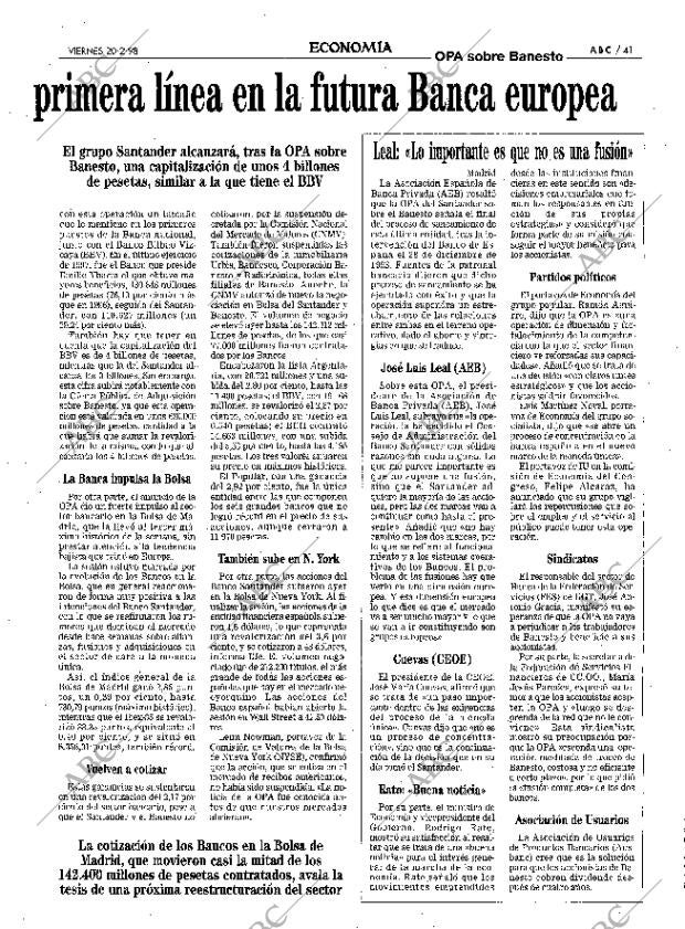 ABC MADRID 20-02-1998 página 41