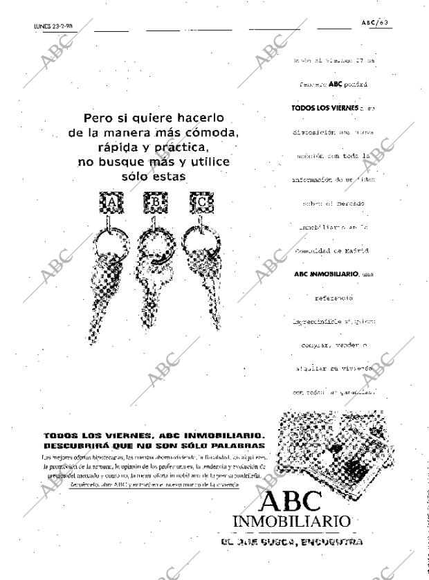 ABC MADRID 23-02-1998 página 63