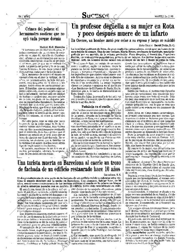 ABC MADRID 24-02-1998 página 84