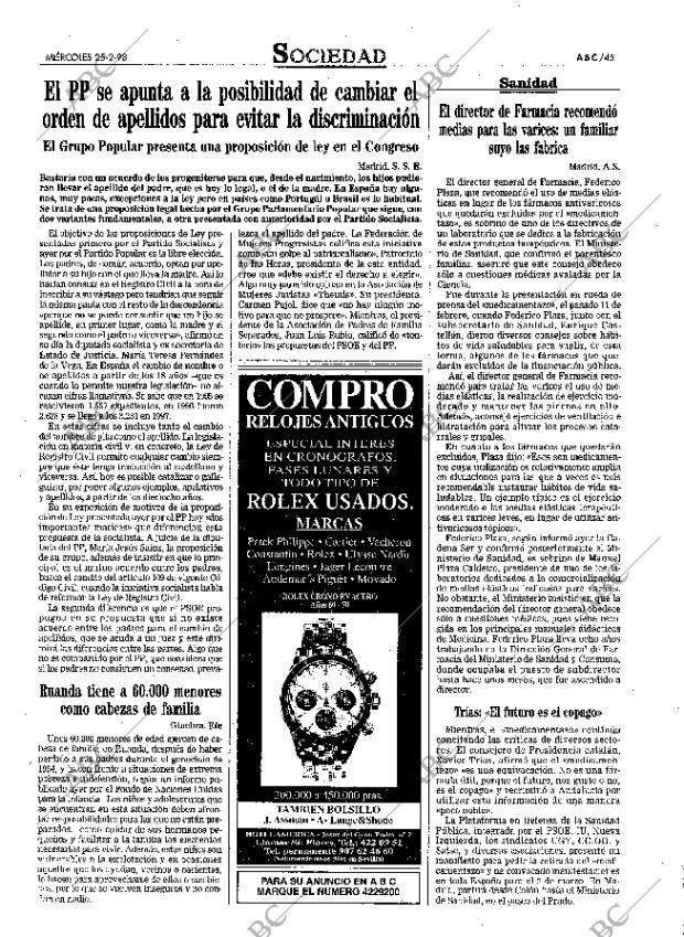 ABC SEVILLA 25-02-1998 página 45