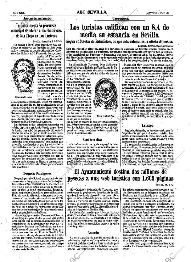 ABC SEVILLA 25-02-1998 página 50
