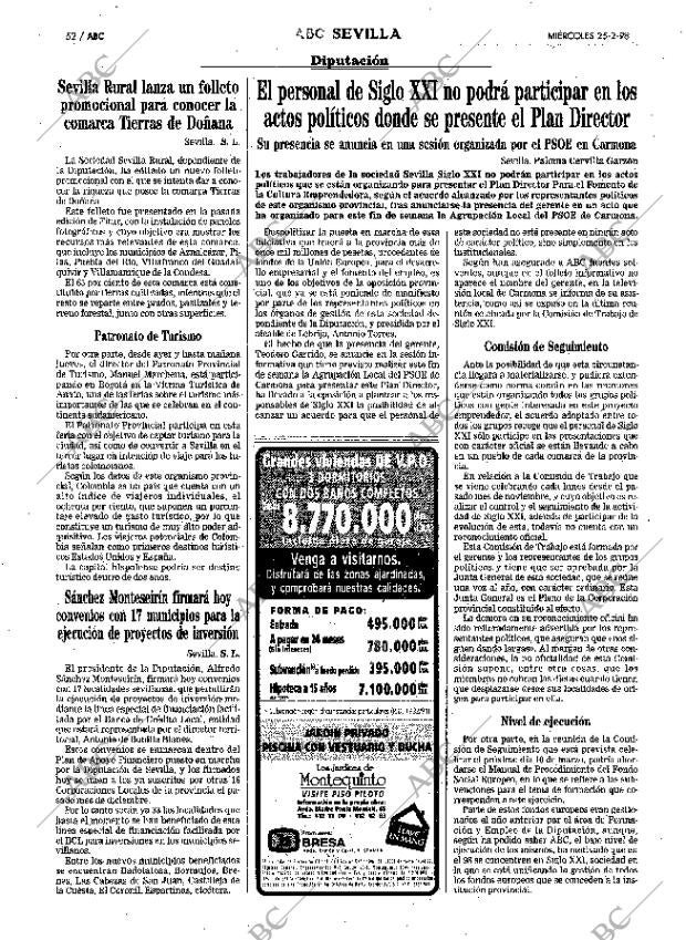 ABC SEVILLA 25-02-1998 página 52