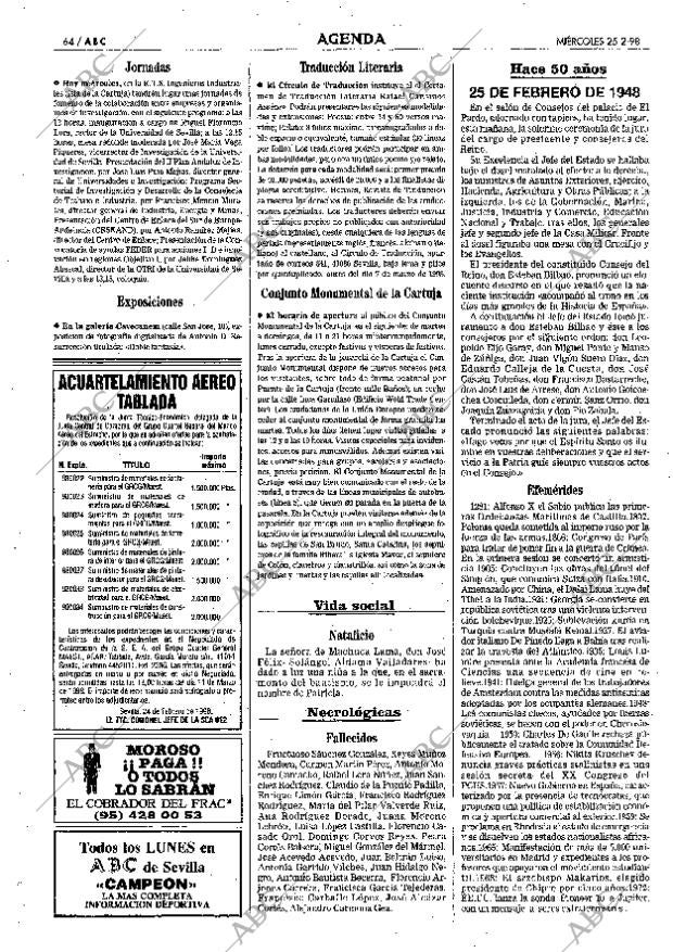 ABC SEVILLA 25-02-1998 página 64