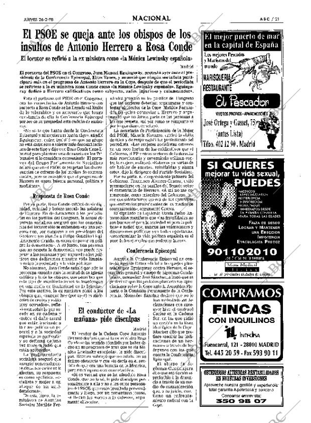 ABC MADRID 26-02-1998 página 21