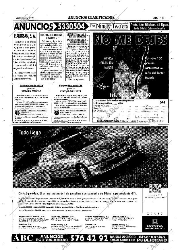 ABC MADRID 27-02-1998 página 141