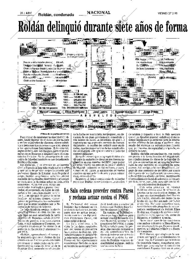 ABC MADRID 27-02-1998 página 20