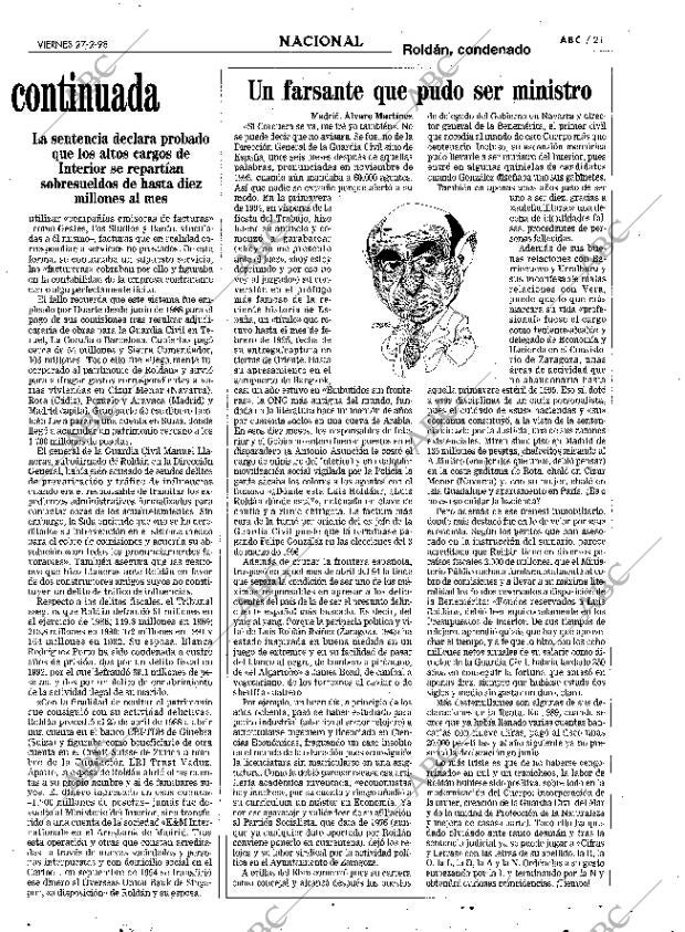 ABC MADRID 27-02-1998 página 21