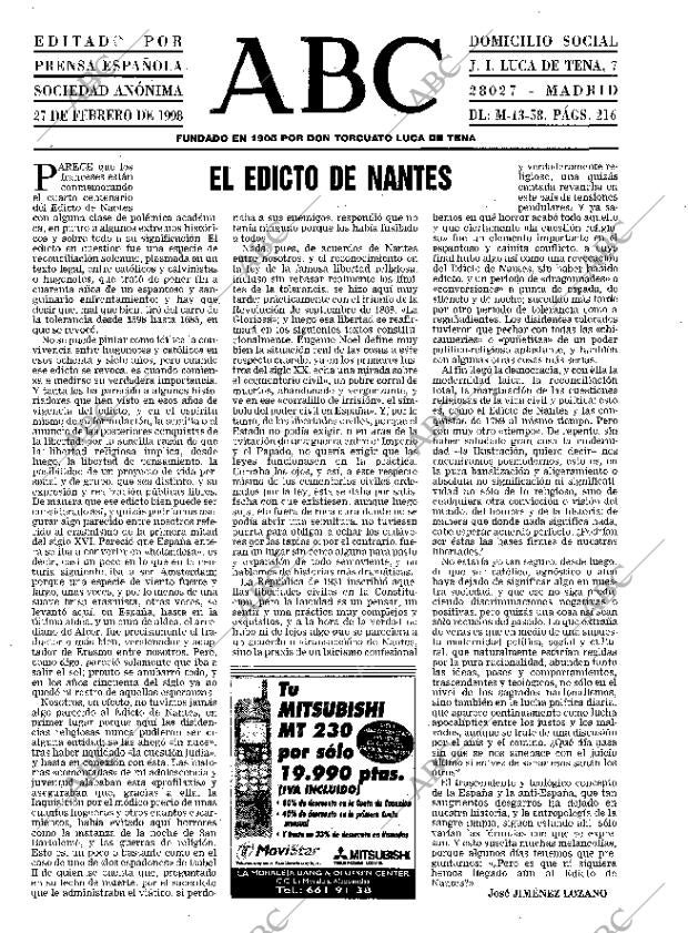 ABC MADRID 27-02-1998 página 3