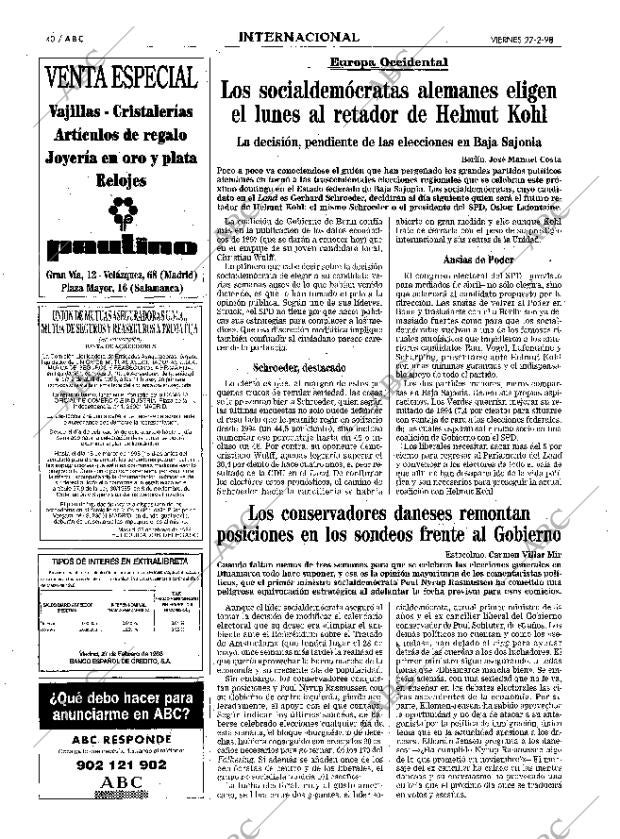 ABC MADRID 27-02-1998 página 40