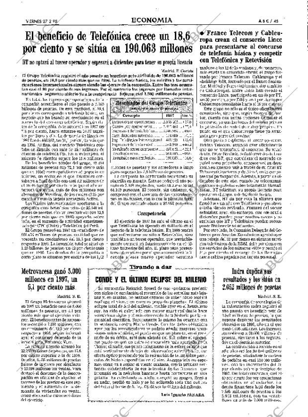 ABC MADRID 27-02-1998 página 45