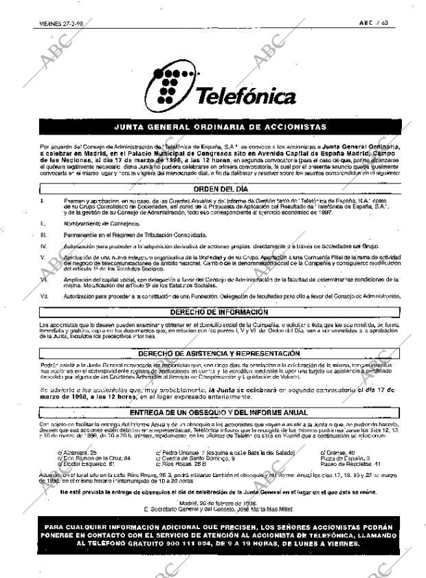 ABC MADRID 27-02-1998 página 63