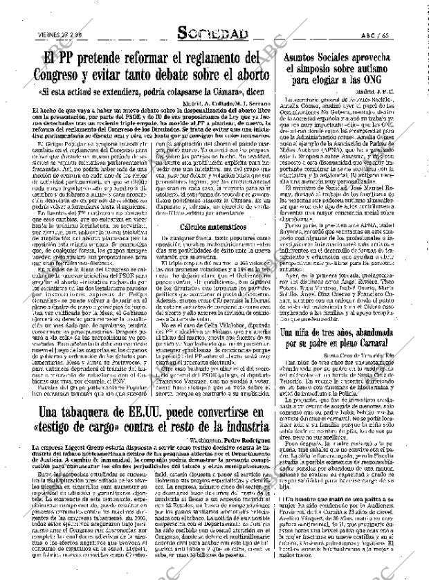ABC MADRID 27-02-1998 página 65