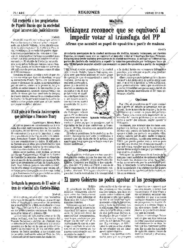 ABC MADRID 27-02-1998 página 70