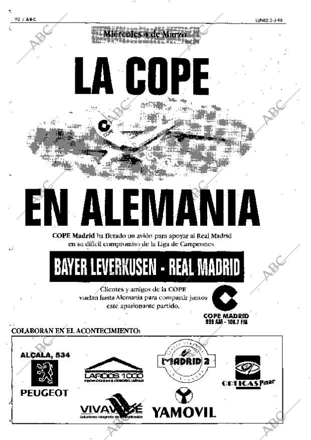 ABC MADRID 02-03-1998 página 92