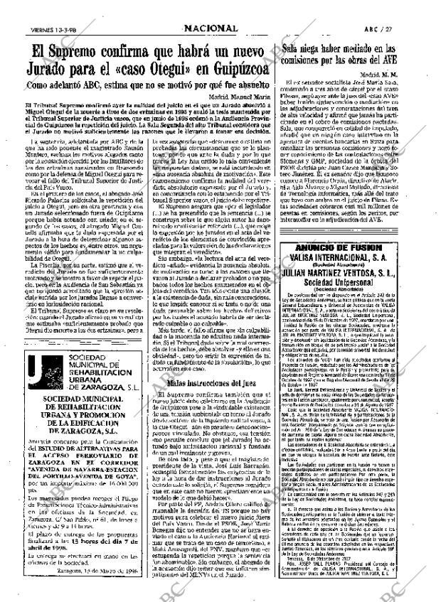 ABC SEVILLA 13-03-1998 página 27