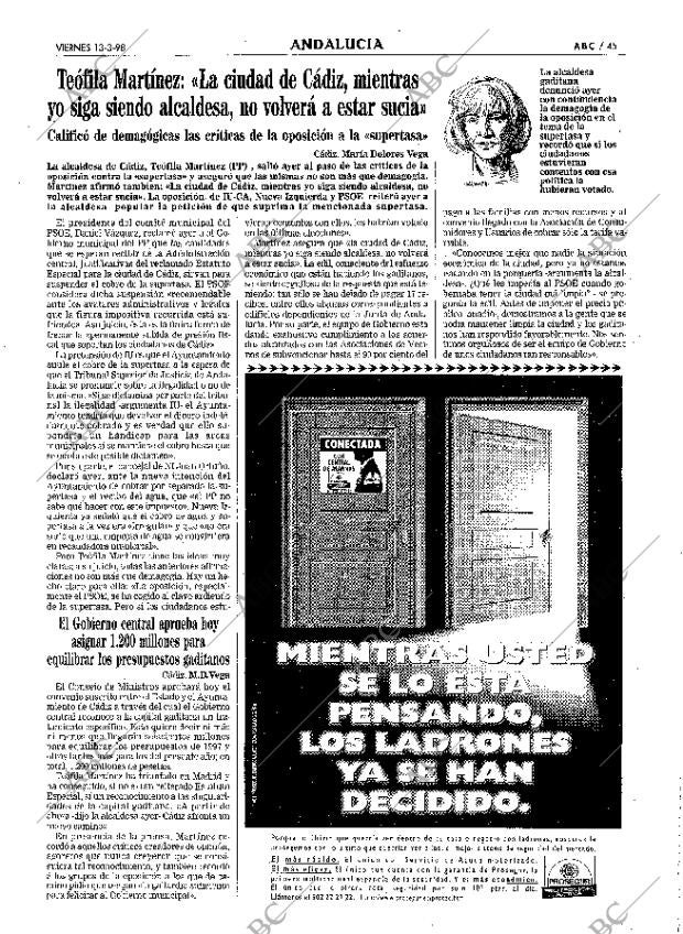 ABC SEVILLA 13-03-1998 página 45