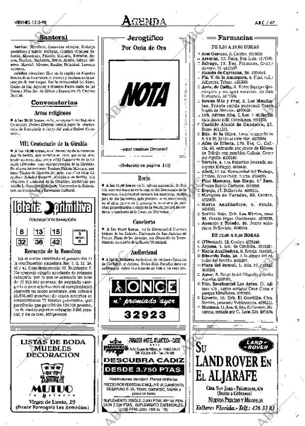 ABC SEVILLA 13-03-1998 página 67