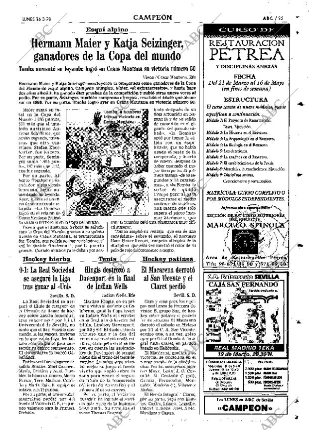 ABC SEVILLA 16-03-1998 página 95