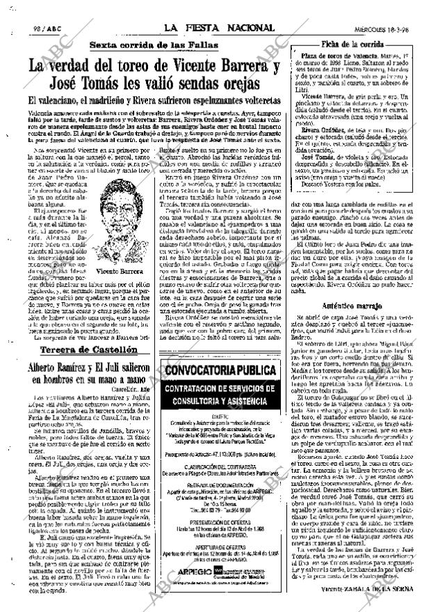 ABC MADRID 18-03-1998 página 98