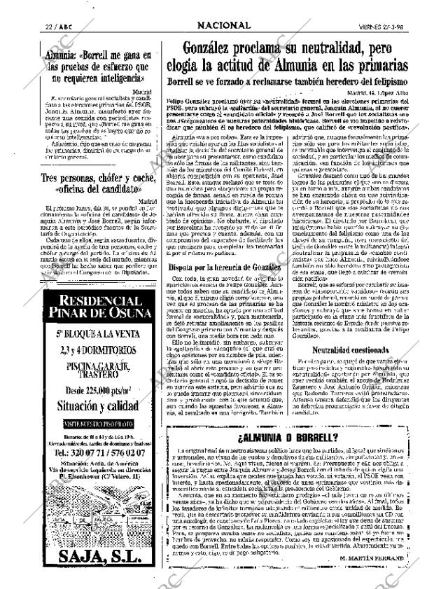 ABC MADRID 27-03-1998 página 22