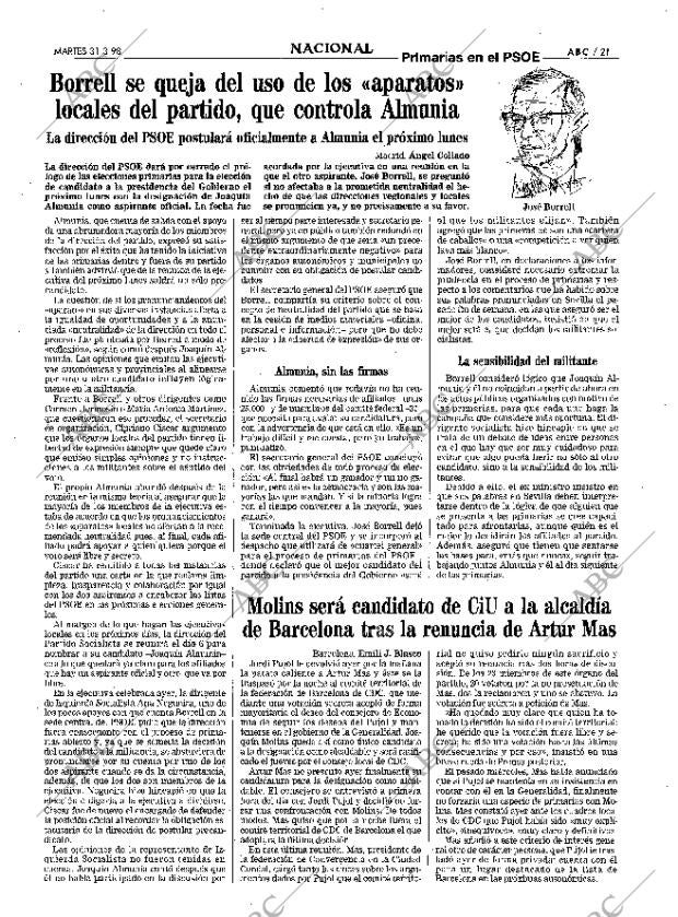 ABC MADRID 31-03-1998 página 21