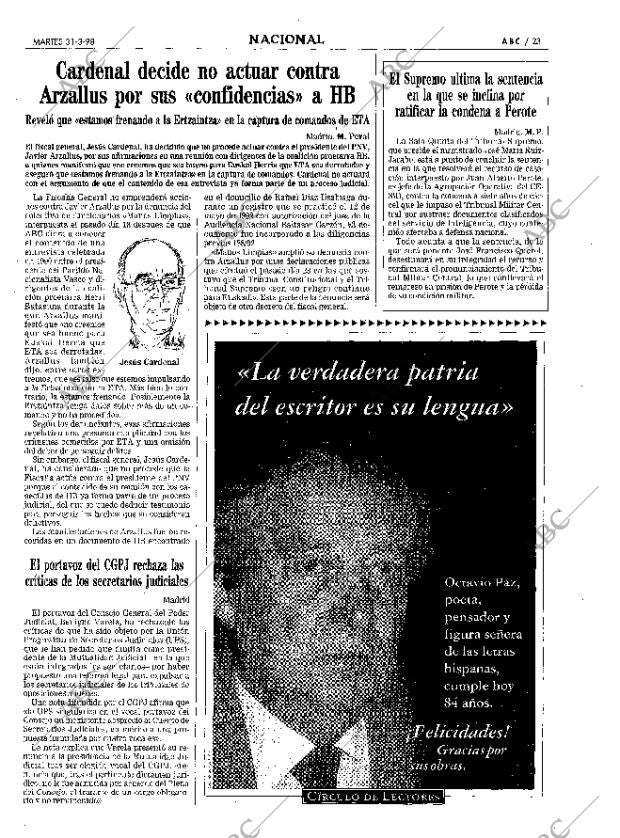 ABC MADRID 31-03-1998 página 23