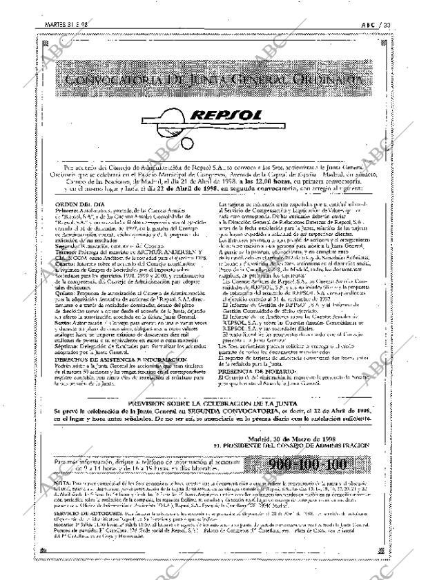 ABC MADRID 31-03-1998 página 33