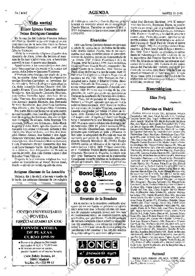 ABC MADRID 31-03-1998 página 74