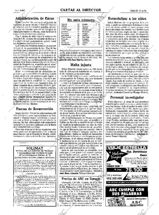 ABC MADRID 10-04-1998 página 14