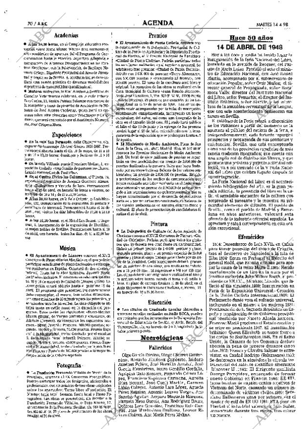 ABC SEVILLA 14-04-1998 página 70
